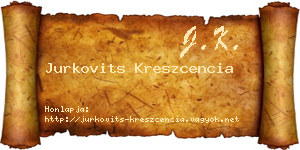 Jurkovits Kreszcencia névjegykártya